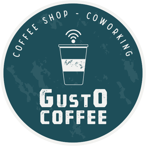 logo gusto coffee pour fond sombre